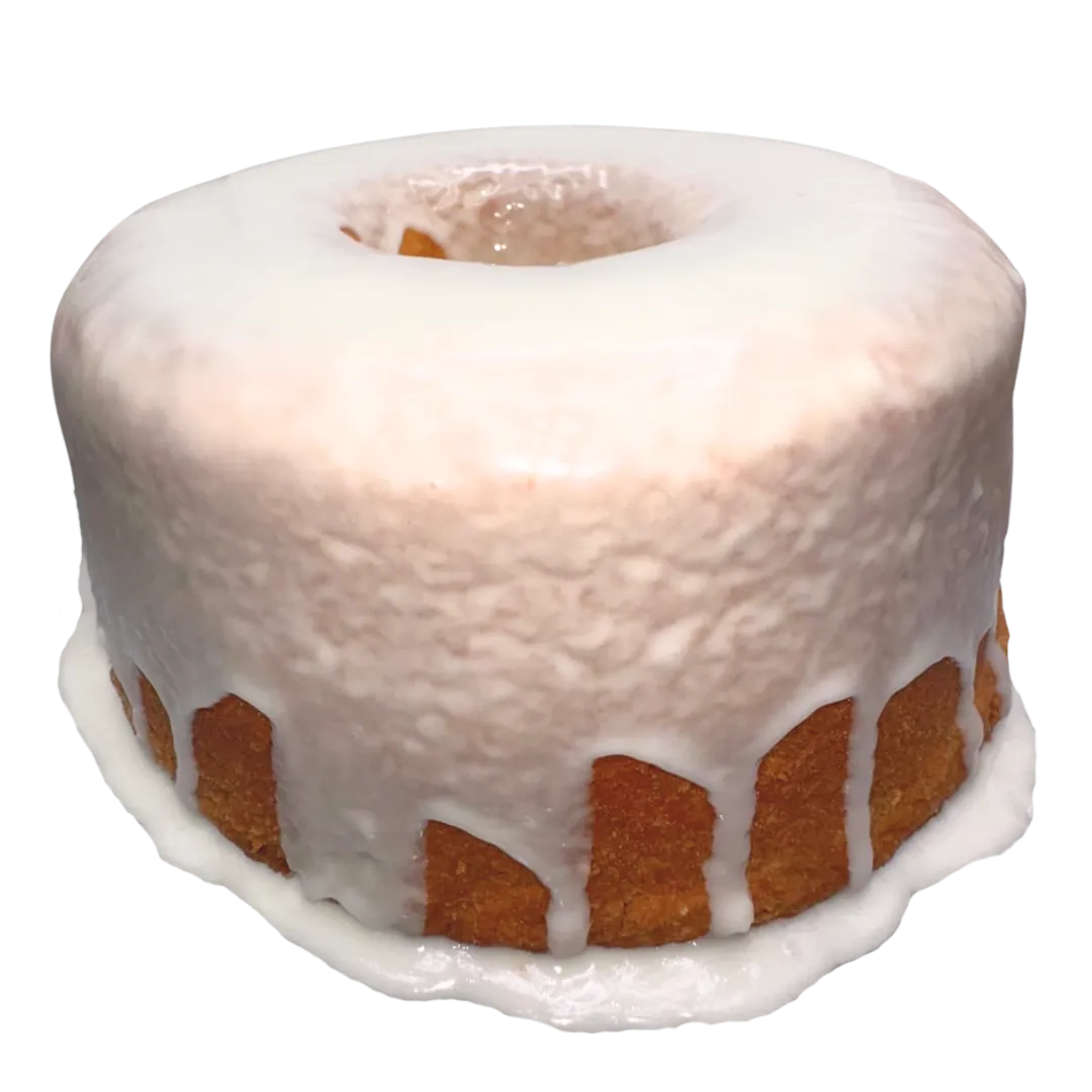 Lemon sour cream pound cake with lemon glaze